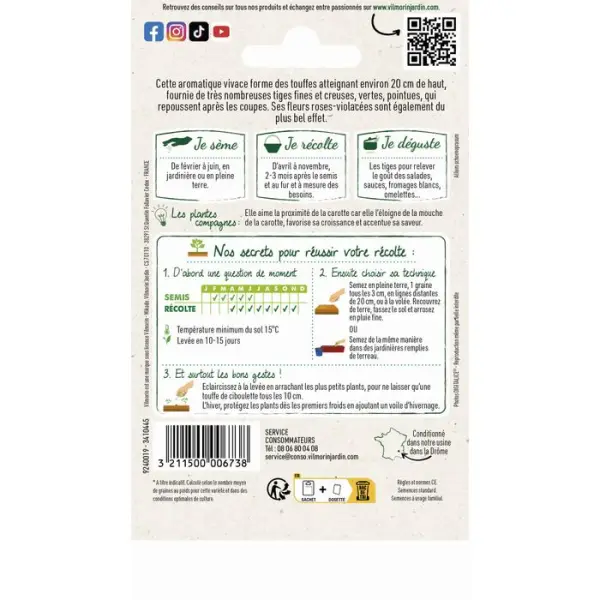 Graines de ciboulette très fine Danoise en sachet
