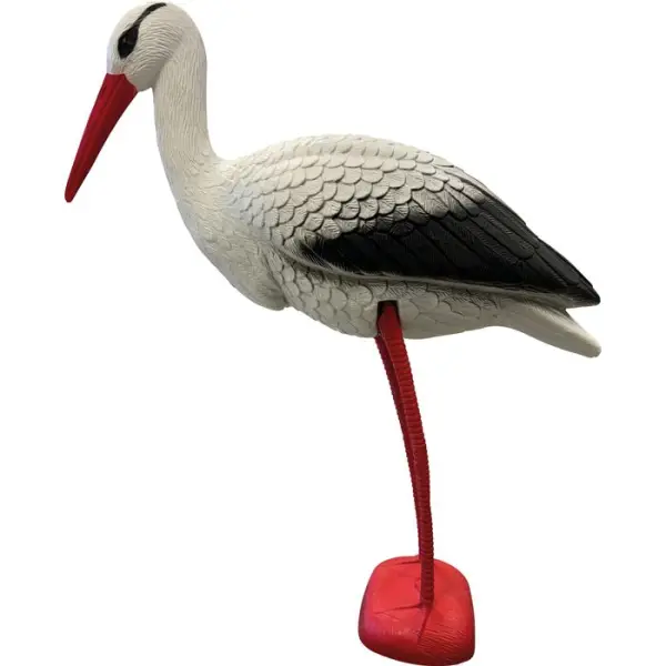 Cigogne gris décorative, pour le jardin ou le bord du bassin H. 61cm