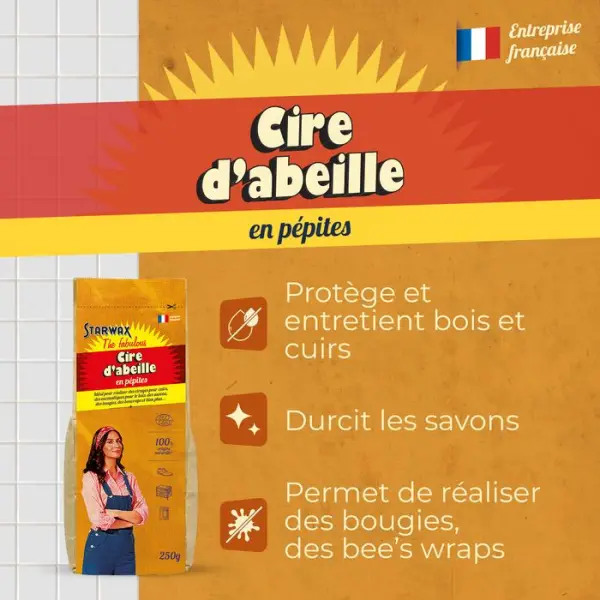 Cire d'abeilles 250g Ecocert