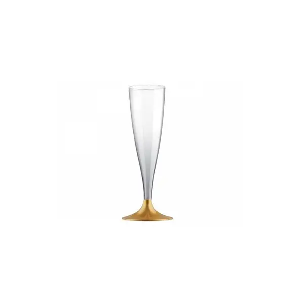 10 Flûtes à Champagne en Plastique - Or