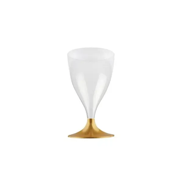 10 Verres à Eau et Vin en Plastique - Or