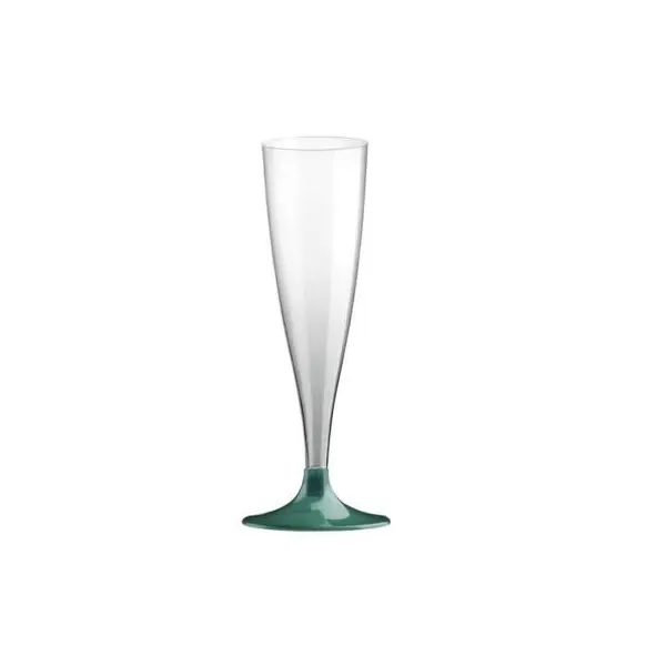 10 Flûtes à Champagne en Plastique - Vert Teal