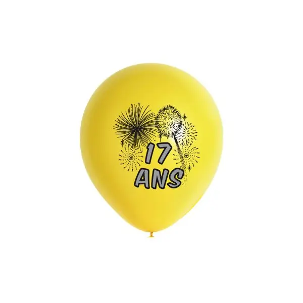 10 Ballons de Baudruche multicolore 17 ans