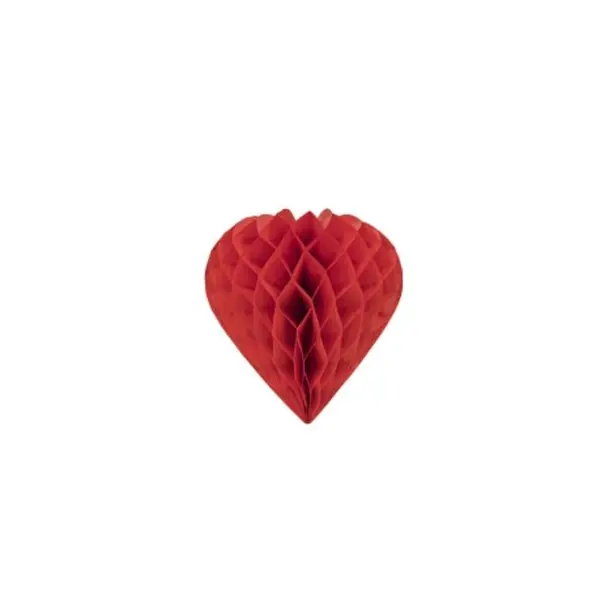 Coeur en Papier - Rouge - 30cm de Diamètre