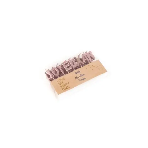 Boîte de bougies "Joyeux Anniversaire" - Rose Gold