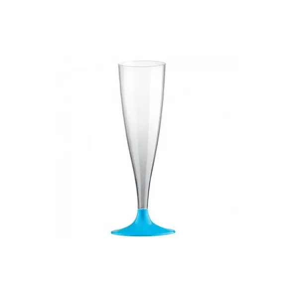 10 Flûtes à Champagne en Plastique - Turquoise