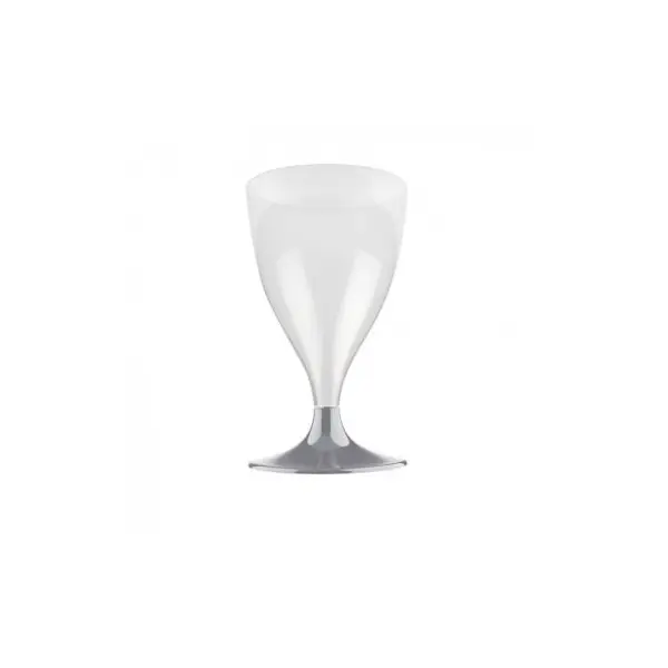 10 Verres à Eau et Vin en Plastique - Gris