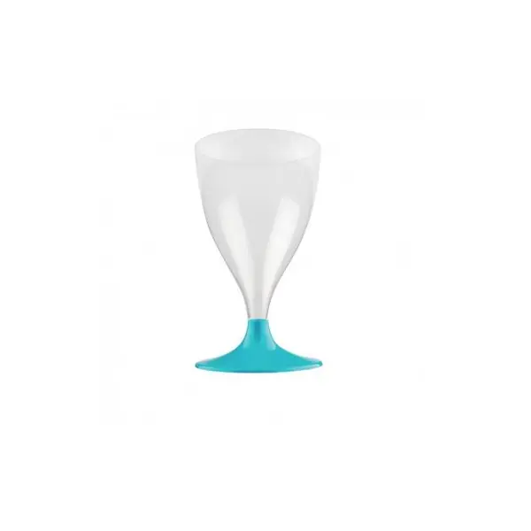 10 Verres à Eau et Vin en Plastique - Bleu Turquoise