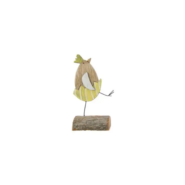 Marque-place – Pâques - Poule en Bois sur Socle - Rayé