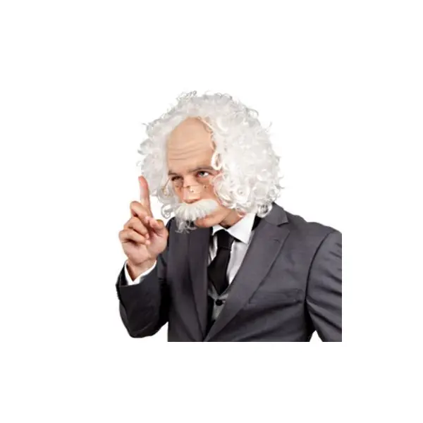 Perruque Albert Einstein avec Moustache et Lunettes