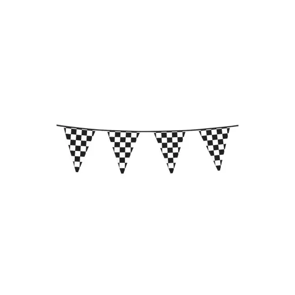 Guirlande Fanions Damier Noir et Blanc