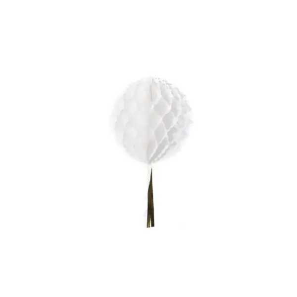 Boule alvéolée à Tassel 30 cm - Blanc