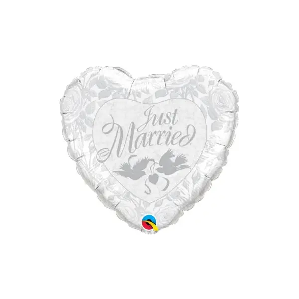 Ballon hélium "Just Married" Blanc 46 cm