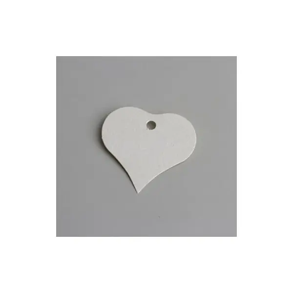 Sachet de 12 étiquettes en forme de coeur "Vitamine" - Ivoire nacré