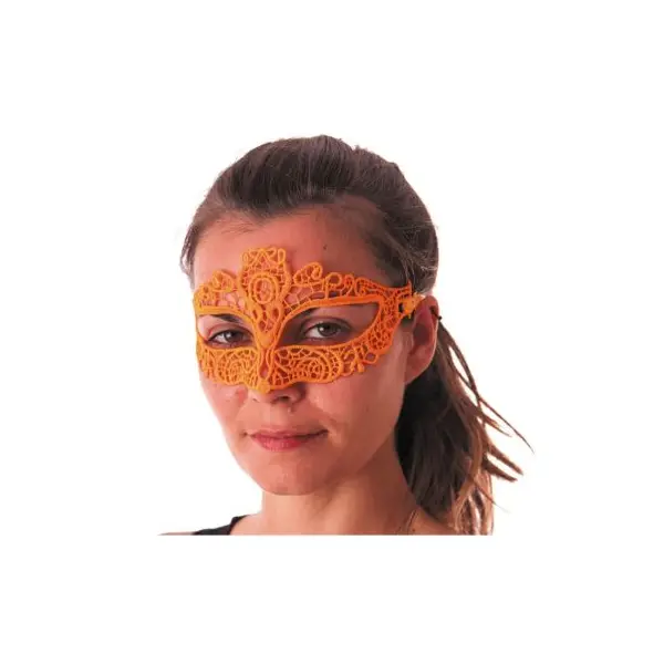 Loup en Tissu Dentelle - Orange Fluo