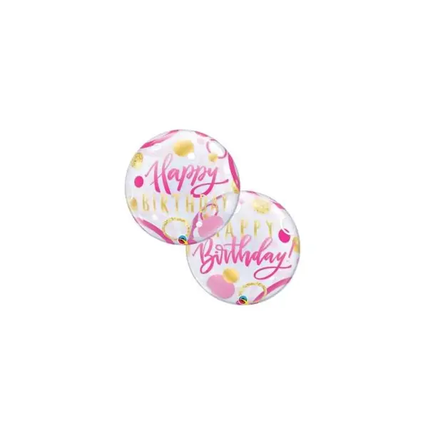 Ballon Happy Birthday Bulles