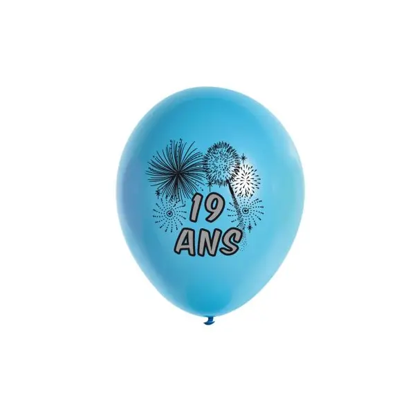 10 Ballons de Baudruche multicolore 19 ans