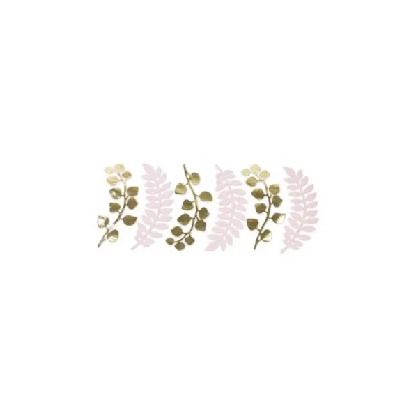 Feuilles de Fougères et d'Eucalyptus - Rose et Or