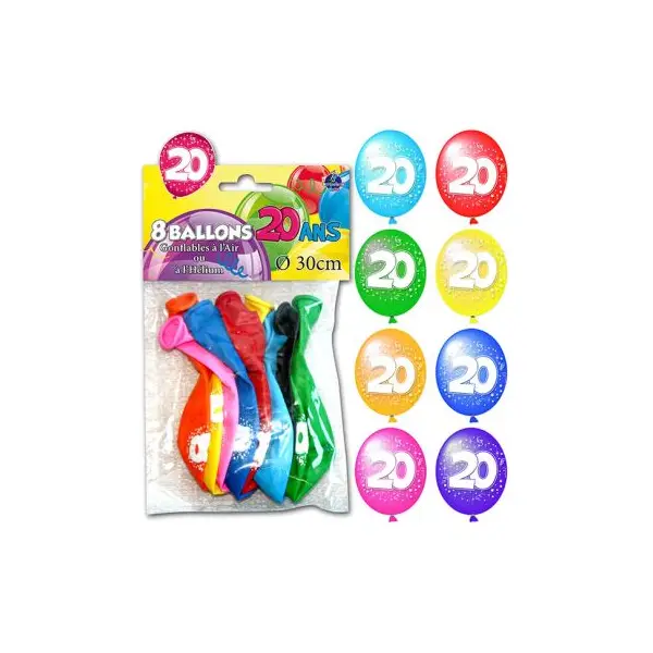 Ballons de Baudruche Anniversaire 20 ans