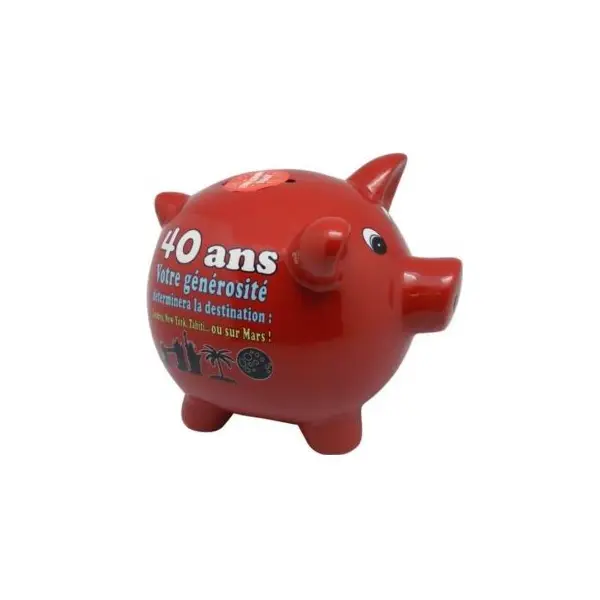 Tirelire Cochon Anniversaire - 40Ans