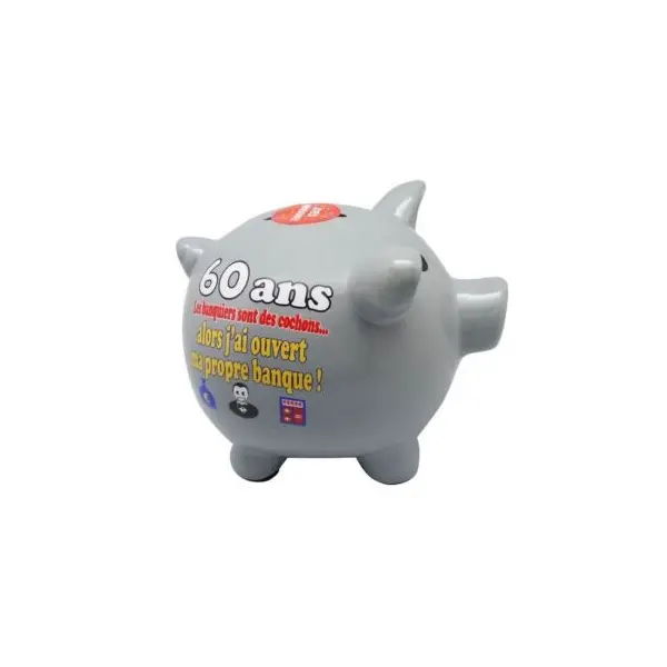 Tirelire Cochon Anniversaire - 60 Ans