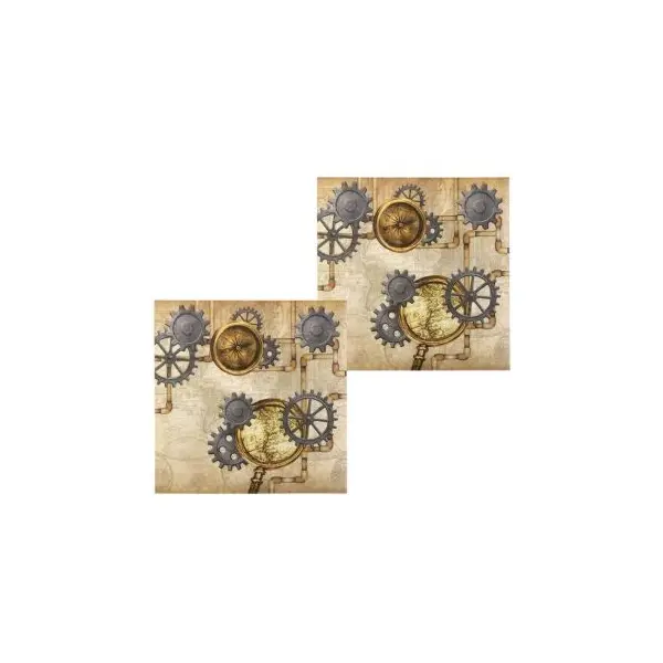 Lot de 12 Serviettes Steampunk