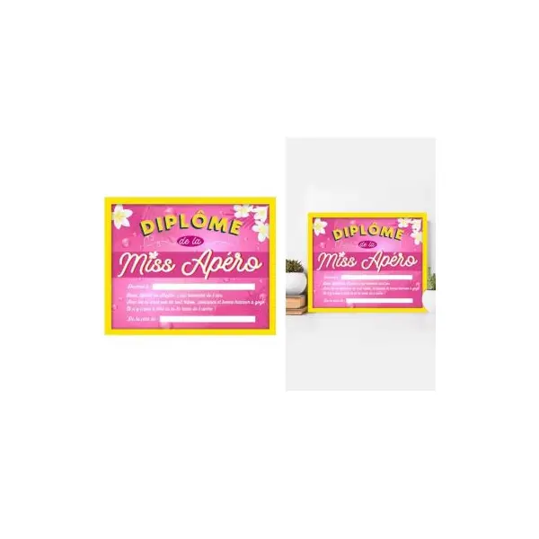 Cadre avec Diplôme Miss Apéro