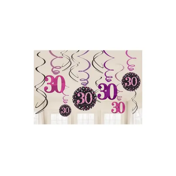 12 Suspensions 30 Ans - Rose / Noir