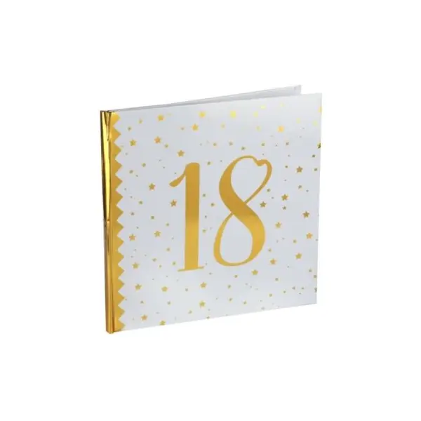 Livre d'Or Anniversaire - Blanc et Or - 18 ans