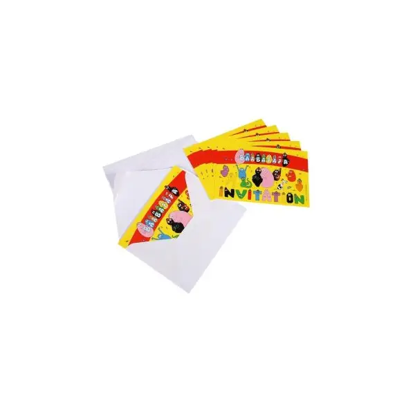 6 Cartes d'Invitation avec Enveloppes Barbapapa