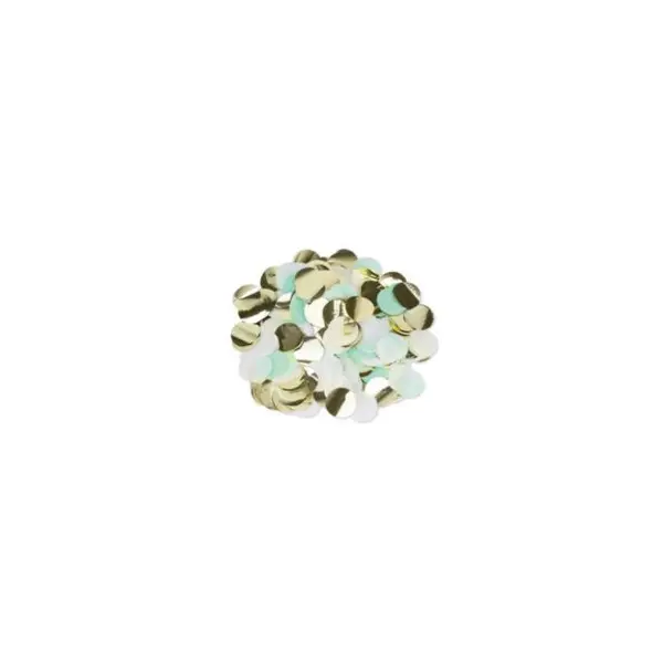 Gros Confettis - Vert Menthe, Blanc et Or