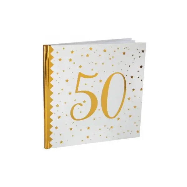Livre d'Or Anniversaire - Blanc et Or - 50 ans