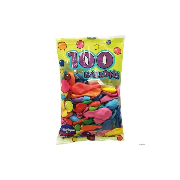 100 Ballons de baudruche multicolores