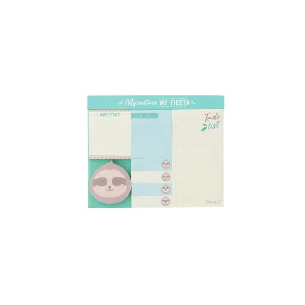 Set de 8 x 80 notes adhésives Paresseux - Mr. Wonderful