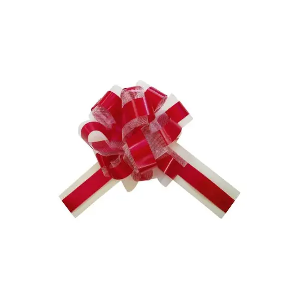 5 Noeuds automatiques en tulle - Rouge