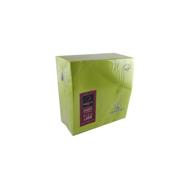100 Serviettes Ouate de Cellulose Kiwi