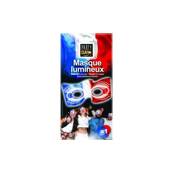 Masque Lumineux Tricolore Bleu Blanc Rouge