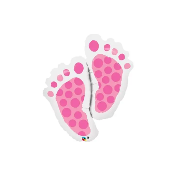 Ballon Hélium - Bébé - Pieds Roses - 89 cm