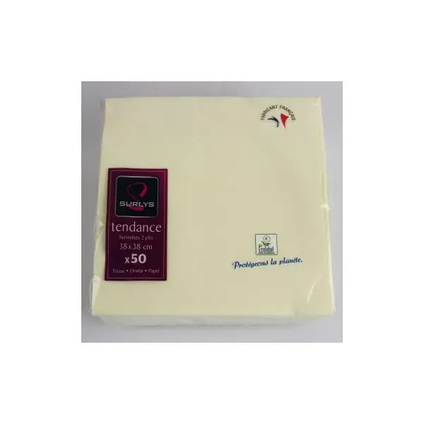 50 Serviettes Microgaufrées - Vanille