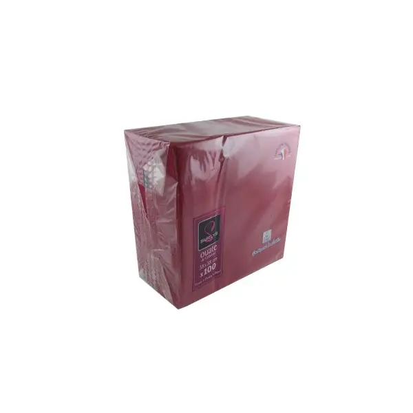 100 Serviettes Ouate de Cellulose Bordeaux