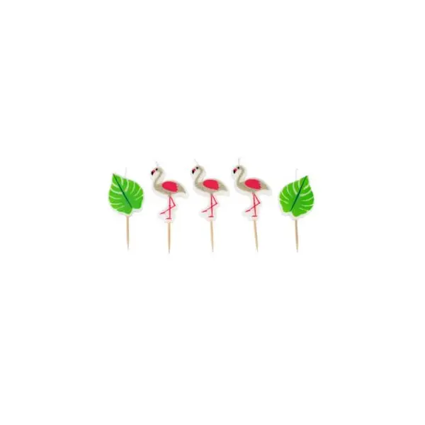 5 Bougies sur Pic Flamants Roses - Jungle Fever