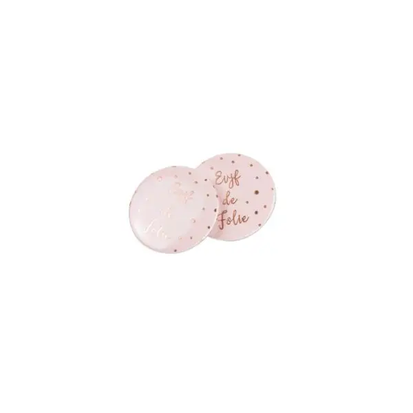 8 Badges EVJF - Enterrement de vie de jeune fille - Rose & Rose Gold - 5cm