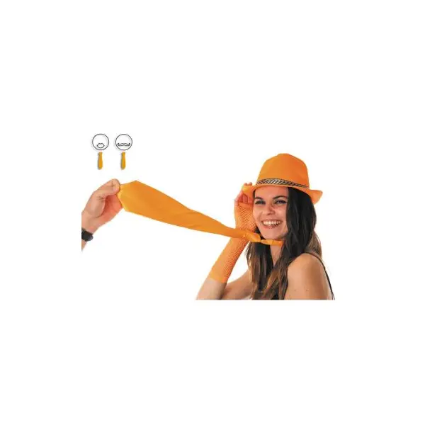 Cravate satinée - Orange fluo