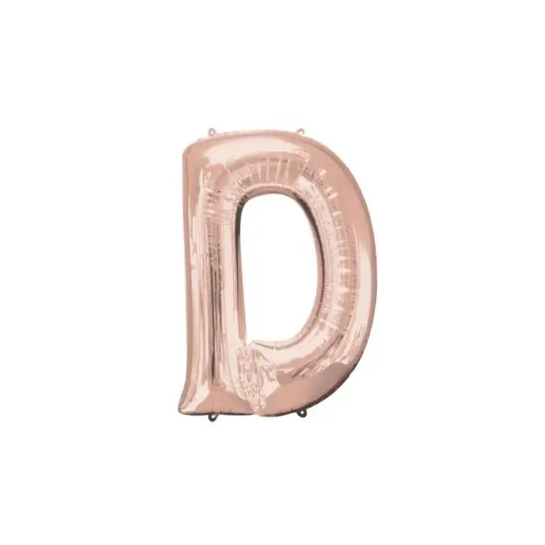 Méga Ballon Hélium - Lettre D - Rose Gold