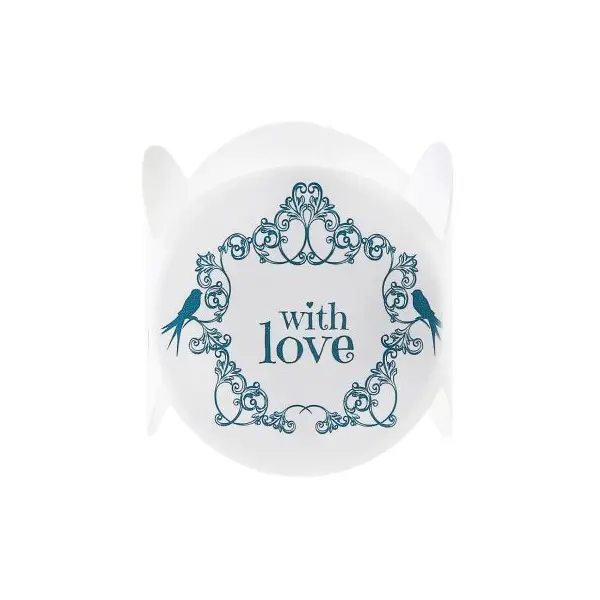 6 Ronds de Serviette Vintages " With Love" Verts