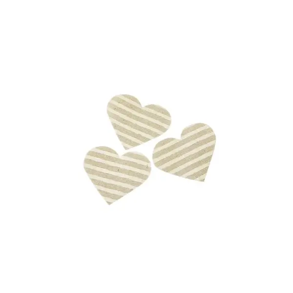 6 Pinces coeurs en lin et dentelle