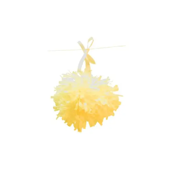 3 Pompons Ø10 cm en papier de soie - Jaune pâle
