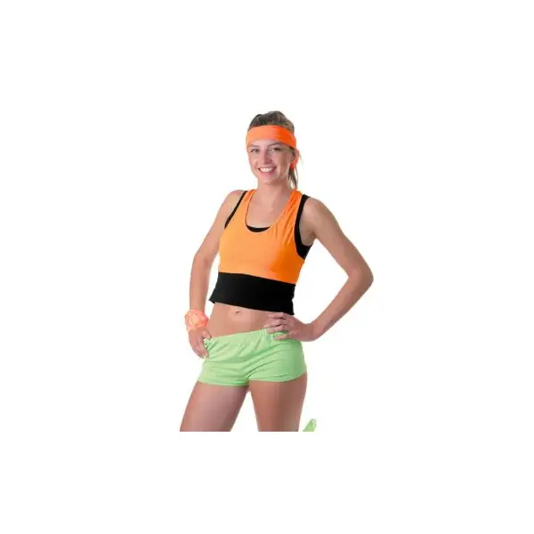 Mini Short Fluo Vert Femme - Taille Unique