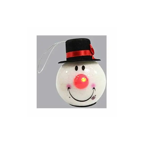 Boule de Noël Lumineuse à suspendre ou à poser - Tête de Bonhomme de Neige