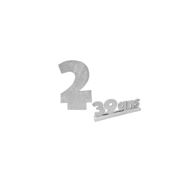 Chiffre 2 - Argent (12 cm)